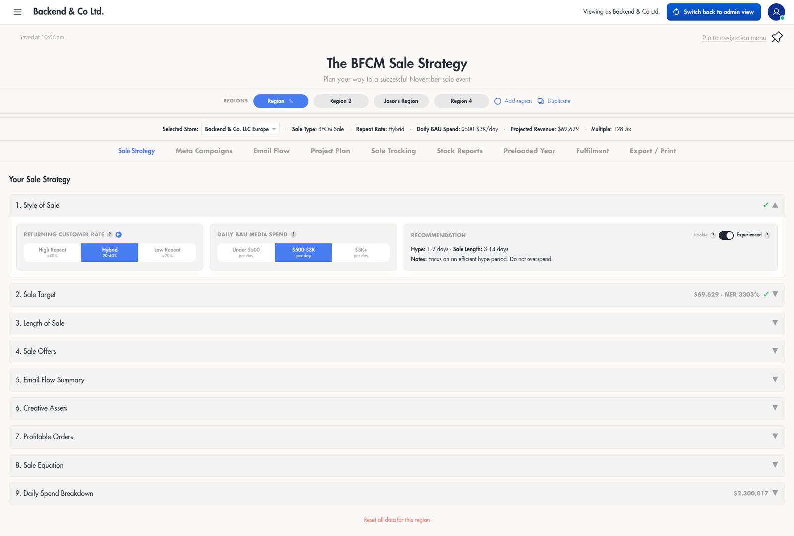 Sale strategy planner — rolled out to 3,500 stores