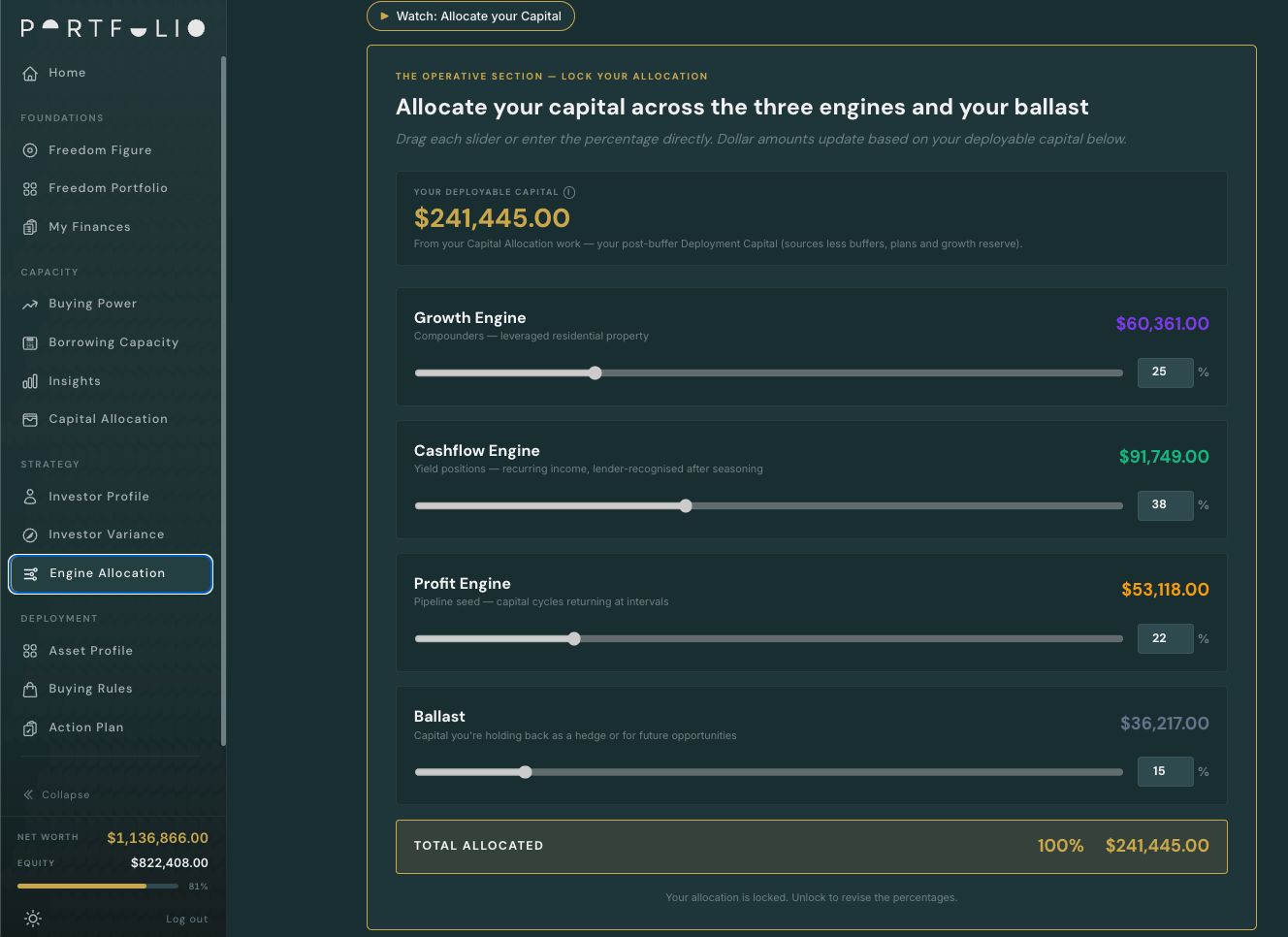 Capital allocation engine — property investors